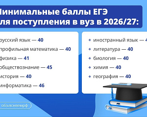 Изменены минимальные баллы ЕГЭ для поступления в вузы в 2026/2027 учебном году